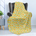 thumbnail image 4 of Flower Soft Flannel Fleece Throw Blanket, Hand-Drawn Petals and Leaves Old Fashioned 1960s Spring Theme, Cozy Plush for Indoor and Outdoor Use, 50" x 60", Dark Coral Sea Green, by Ambesonne, 4 of 5