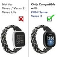 thumbnail image 5 of Wearlizer Elastic Band Compatible with Fitbit Sense 2/Sense/Versa 4/Versa 3 Watch Bands for Women, Slim Solo Loop Braided Strap Wristband Stretchy Woven Accessory, 5 of 6