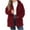 Red, variant on Lovskoo Winter Coats for Women Plus Size Fuzzy Fleece Hooded Zipper Long Sleeve Solid Color Plush Long Sleeve Hooded Casual Jacket Black