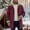 Wine, variant on Mens Western Cowboy Vintage Suede Shearling Jacket Plush Collar Coats Thicken Warm Winter Outdoor Mid Length Jackets Zip Up Casual Retro Tops Buckle Strap Design