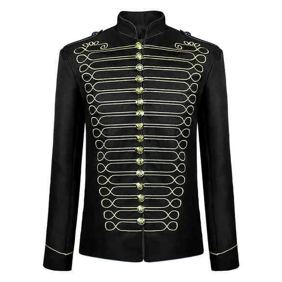 Men's Punk Officer Military Drummer Parade Jacket,Mens Prince Coats Drummer Parade Punk Officer Prince Uniform Jacket