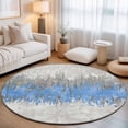 thumbnail image 2 of Round Area Rugs 6Ft, Blue Grey Abstract Non-Slip Washable Circle Rugs Carpet, Gradient Geometric Graffiti Modern Art Indoor Outdoor Rug Floor Mats Throw Runner for Bedroom Living Room Bathroom, 2 of 8