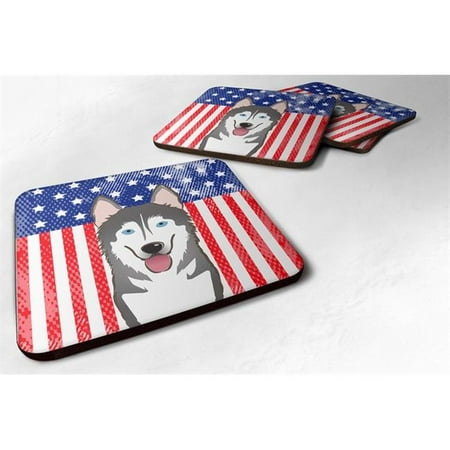 

American Flag & Alaskan Malamute Foam Coaster Set of 4
