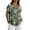 Green, variant on Vintage Floral V-Neck Tunic Tops for Women - Short Sleeve Button Detail Casual Blouse, Loose Fit Cotton-Linen Look Pullover Shirt for Summer & Vacation Green XXL