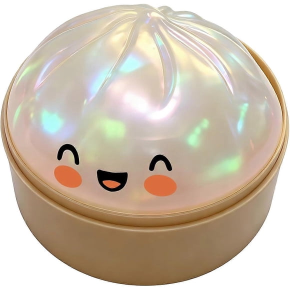 Giant Glitter Dumpling Squishy, Squishy Dumpling Fidget Toy, Bao Bun Squishy Squeeze Toy with Steamer for Stress Relief
