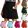 thumbnail image 7 of Zpzdpjkx Women's Frill Skort Elastic Waist Pocket Ruffle Hem Pleated Skirt Casual Versatile Skirts Hot Pink 2XL, 7 of 7