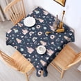 thumbnail image 2 of Navy Princess Castle Pattern Square Tablecloth,Waterproof Square Table Cover,Wipeable Spillproof Washable Table Cover for Home Kitchen Party Decor 60"x60"(152x152cm), 2 of 6