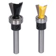 thumbnail image 3 of Dovetail Bit, Carbide Woodworking Pattern Router Bits 2Pcs/Set With Bearing For Cabinet Making For Furniture Building For Plywood, 3 of 8