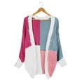 thumbnail image 5 of Lovskoo 2024 Cardigan Sweaters for Women Winter Contrast Color Cardigan Long Sleeve Sweater Cardigan Jacket Tops Hot Pink, 5 of 6