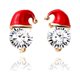 thumbnail image 3 of Pendientes navideños para mujer, tendencia 2023, novedad en el año, joyería, regalo, sombrero de Papá Noel de Navidad, aretes con perforación de Reno, 3 of 4