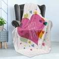 thumbnail image 4 of Valentines Day Soft Flannel Fleece Throw Blanket, Happy Celebration Words Love Romance Theme Abstract Image Heart, Cozy Plush for Indoor and Outdoor Use, 50" x 70", Multicolor, by Ambesonne, 4 of 5