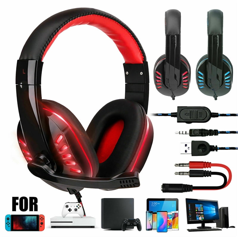 3.5mm Gaming Headset Mic LED Headphones 