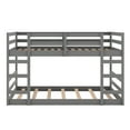 thumbnail image 4 of Harper & Bright Designs Low Bunk Bed Full over Full, Wooden Floor Bunk Bed with Ladder, Full Bunk Bed with Full Guardrails, Gray, 4 of 9