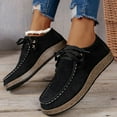 thumbnail image 6 of Pandaie Womens Slip on Loafers Comfort Suede Low Top Moccasins Office Business Work Oxfords Ladies Platform Casual Dress Shoes Black 6.5, 6 of 8