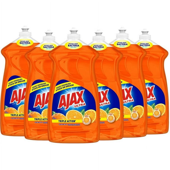 AJAX Triple Action Dish Soap - Liquid - 52 fl oz (1.6 quart) - Orange Scent - 6 / Carton - Orange | Bundle of 5 Cartons