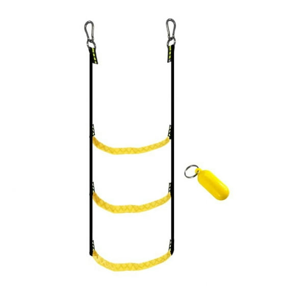 Pactrade Marine Emergency Rope Ladder Assist Boarding Foldable Inflatable Fishing Dinghy Boat Kayak Motorboat Canoeing Sailboat Yacht (3 Steps)