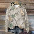 thumbnail image 5 of Hueook Womens Sweatshirt Womens Men Hoodies Maple Leaf Print Oversized Hooded Sweatshirt Fleece Pullover Sweatshirts Long Sleeve with Pocket Camouflage L, 5 of 8