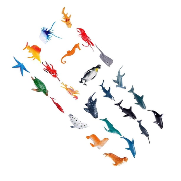 Cateissary Figuras de simulación de animales marinos, juguetes para niños  pequeños, muñecas, criaturas de superficie lisa, modelos para niños Kits de 