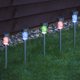 thumbnail image 1 of Paquete de 10 luces solares de jardín que cambian de color, impermeables, solares recargables, luces exteriores de acero inoxidable para iluminación de caminos, 1 of 5