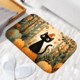 thumbnail image 2 of 1pc Halloween Black Cat in Forest Absorbent Non-Slip Bathroom Thickened Flannel Rug Decor,Soft,Quick Drying,Suitable For Indoor/outdoor Use,Bathrooms,Bedrooms,Kitchens,Terrace,Laundry Rooms,16"x24", 2 of 9