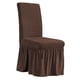 thumbnail image 4 of Fundas para sillas de comedor con volantes y faldas largas para banquetes de boda café, 4 of 7