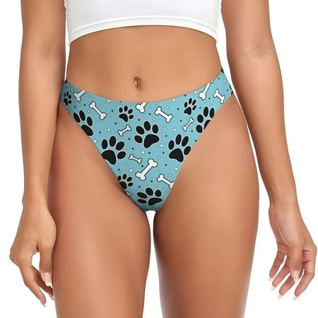 Sigee Cute Dog Footprints for Women s G-String Panty  Low Rise  Soft Lace Perfect for Everyday Wear or Special Occasions-X-Large