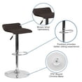 thumbnail image 4 of Flash Furniture Mark Contemporary Brown Vinyl Adjustable Height Barstool with Quilted Wave Seat and Chrome Base, 4 of 11