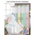 thumbnail image 6 of No Hook Shower Curtain with Snap-in Liner, Easter Waterproof Fabric Bathroom Curtains, Spring Rabbit Ears Foot Eggs Floral Wooden Grain Bath Curtains & Mesh Top Window Standard 72"x72", 6 of 9