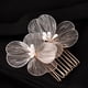thumbnail image 2 of Nvzi Horquillas para el pelo de boda con flores para novias, peinetas con perlas de cristal, pinzas para el pelo, accesorios para el pelo de boda dorados, joyas -A, 2 of 4
