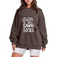 thumbnail image 2 of Gibobby Sudadera oversize mujer Sudaderas de Halloween para mujer playera casual de manga larga(Café,XG), 2 of 5