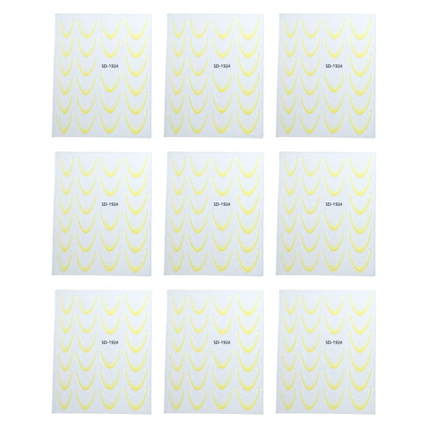 Vogacara 9 pack/lote pegatinas de uñas de línea francesa gradiente con colores ricos accesorios de calcomanías de uñas ayudas para Juegos de manicura mil novecientos veinticuatro