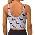 thumbnail image 4 of Picia Dachshund Dog Sports Bra for Women,Padded Strappy Sports Bras Medium Support Yoga Bra with Removable Cups,Running Yoga Bra-, 4 of 9