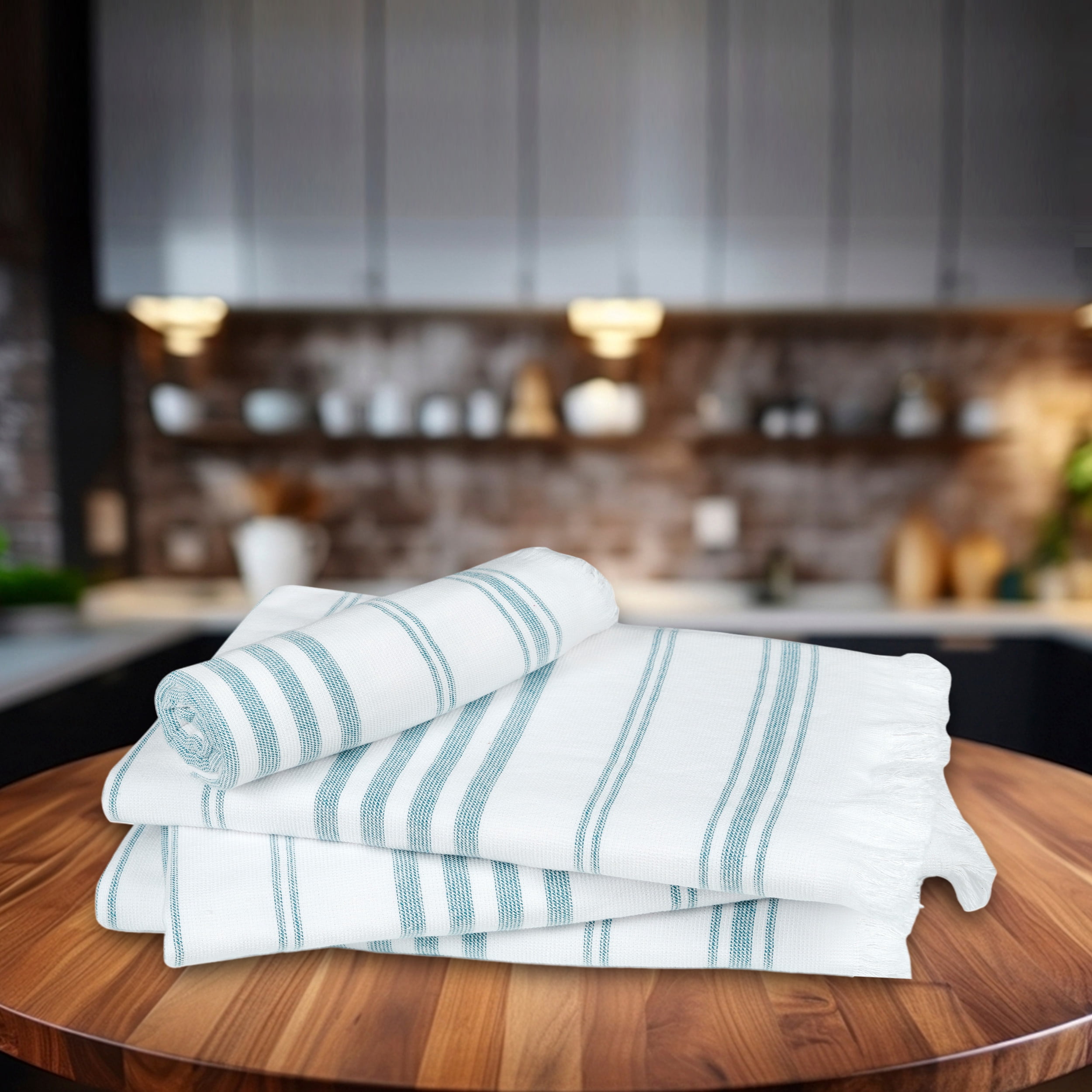 Ample Decor Hammam Hand Towel for Kitchen 100% Cotton 16X28 inch -4pcs Mint Green