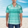 thumbnail image 4 of Bixox Men's Hawaiian Shirts Men's Teal Turquoise Print Short-Sleeve Shirt-3X-Large, 4 of 8