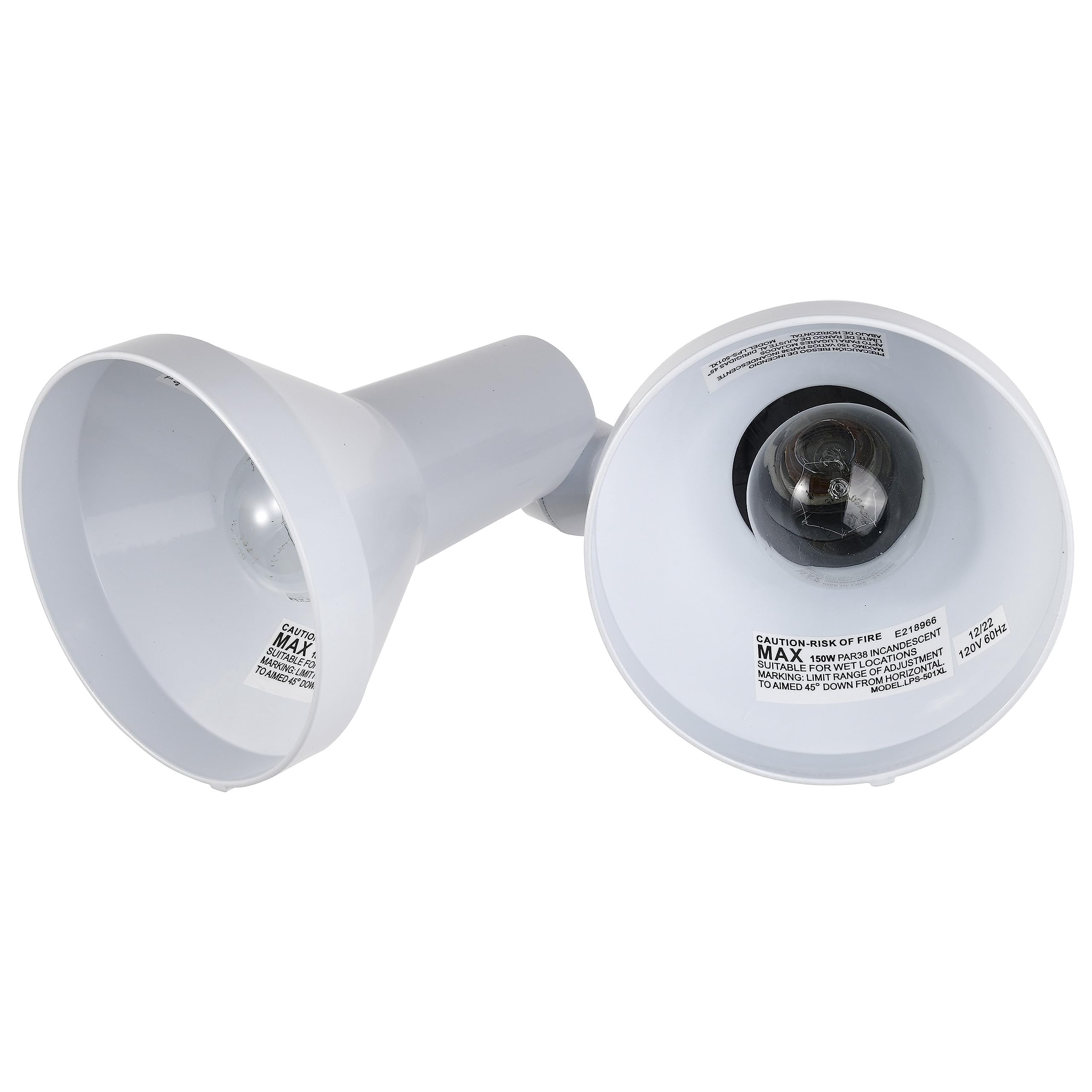 2-Light 15-in Flood Light Exterior PAR38 w/ Adjustable Swivel White Finish