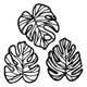 thumbnail image 1 of Colgador de pared de macramé con hojas tropicales: estilo boho, fibra natural, juego de 3 piezas, fácil de instalar, para el salón, el dormitorio y la decoración de fiestas, 1 of 6
