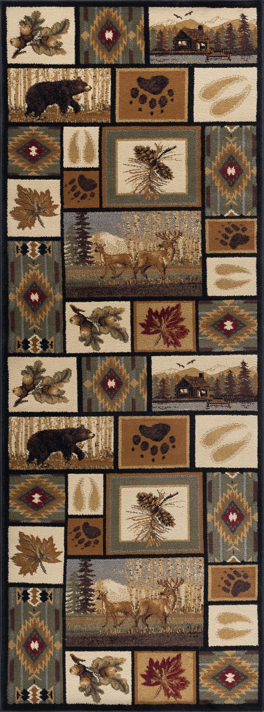 Nature Novelty 2.7' x 10' Multi-Color Polypropylene Indoor Area Rug
