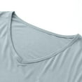 thumbnail image 6 of NSLGXD Casual T-Shirts for Women Short Sleeve V Neck Soft Lightweight Summer Tops Solid Color House Lounge Tee Shirt with Pockets Light Blue Shirts,Size M-2XL, 6 of 6