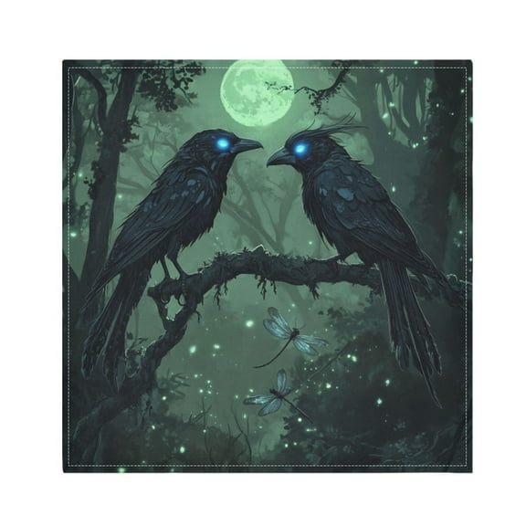 Qxltty The Midnight Crow Napkins 20×20in Perfect for Parties Dinners Weddings Cocktail Housewarming Cloth Napkins Set of 6