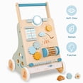 thumbnail image 2 of PairPear Andador de madera para bebés, centro de actividades con clasificador de formas, juguete Montessori Walker, juguetes de empuje para niños y niñas de 1, 2 y 3 años, 2 of 5