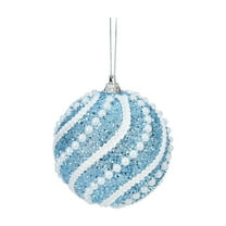2PC Christmas Decorations Indoor,Inflatable Christmas Balls with Powder,Holiday Decor for Thanksgiving Wedding Party Home Birthday Decor,3.15Inch,Blue