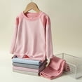 thumbnail image 2 of Huowey Toddler Kids Pajama Set Lined Thermal Two Piece Crewneck Long Sleeve Comfy Striped Shirt And Pants Homewear Soft Cozy Winter Warm Bottom Sleepwear Outfits,Pink,11-12 Years, 2 of 4