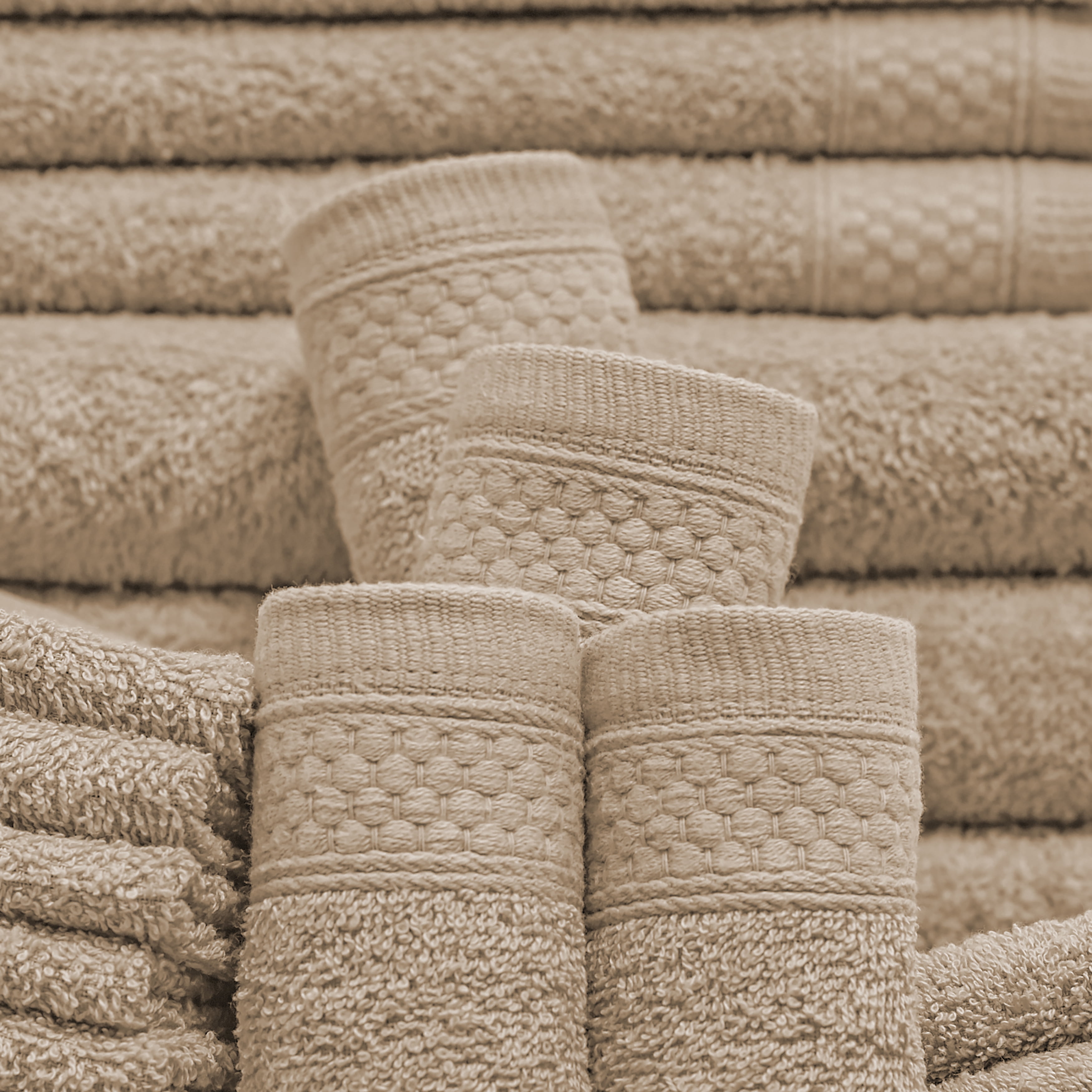 Sobel At Home 24-Piece Cotton Bath Towel Set Collection, Thyme Green