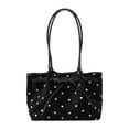 thumbnail image 1 of Bolso de hombro para mujer, moderno, ligero y versátil, estilo hobo con estampado de lunares, ideal para fiestas y para ir al trabajo. Negro, 1 of 9