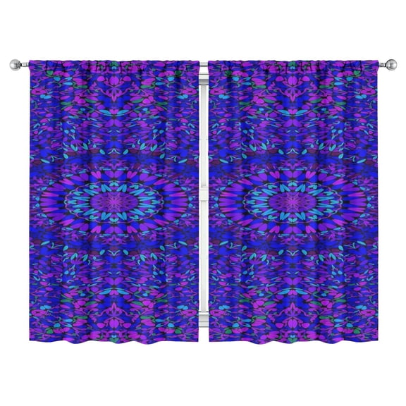 Mandala Design Curtains-Blackout Curtains Bedroom Decor Living Room Darkening Grommet Window Drapes 2 Panels Set 52"x 84"