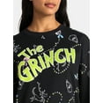 thumbnail image 4 of Dr Seuss The Grinch Women's Graphic Print Fleece Sweatshirt with Long Sleeves, Sizes XXS-XXL, 4 of 5