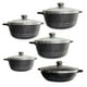 thumbnail image 1 of Batería de Cocina RD Royal Cook Negra Granito/tapa cristal 10 piezas, 1 of 5