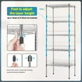 thumbnail image 6 of YRLLENSDAN 48" Height 5-Tier Wire Shelving Unit for Home, 750lbs Capacity Metal Storage Shelves for Garage Bedroom Kitchen Adjustable Wall Shelf Organizer for Pantry Closet, 6 of 7