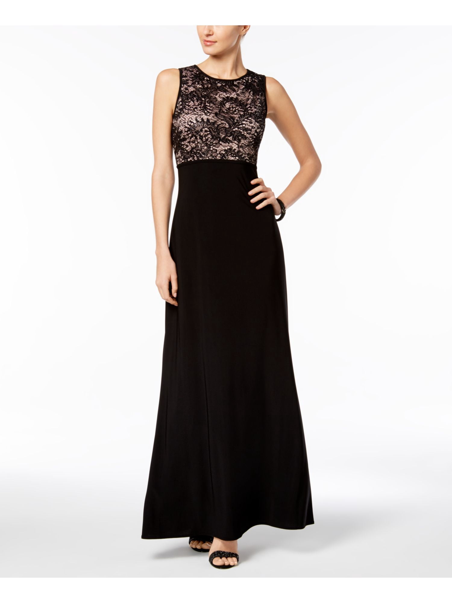 Sequined Lace Velvet Gown 