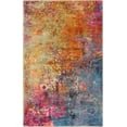 thumbnail image 4 of Moynesa 3'x5' Modern Abstract Area Rug,Washable Bedroom Rug Soft Throw Entry Mat Contemporary Faux Wool Non-Slip Stain Resistant Carpet for Living Room Kitchen Bath Office, Galaxy, 4 of 7